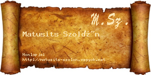 Matusits Szolón névjegykártya